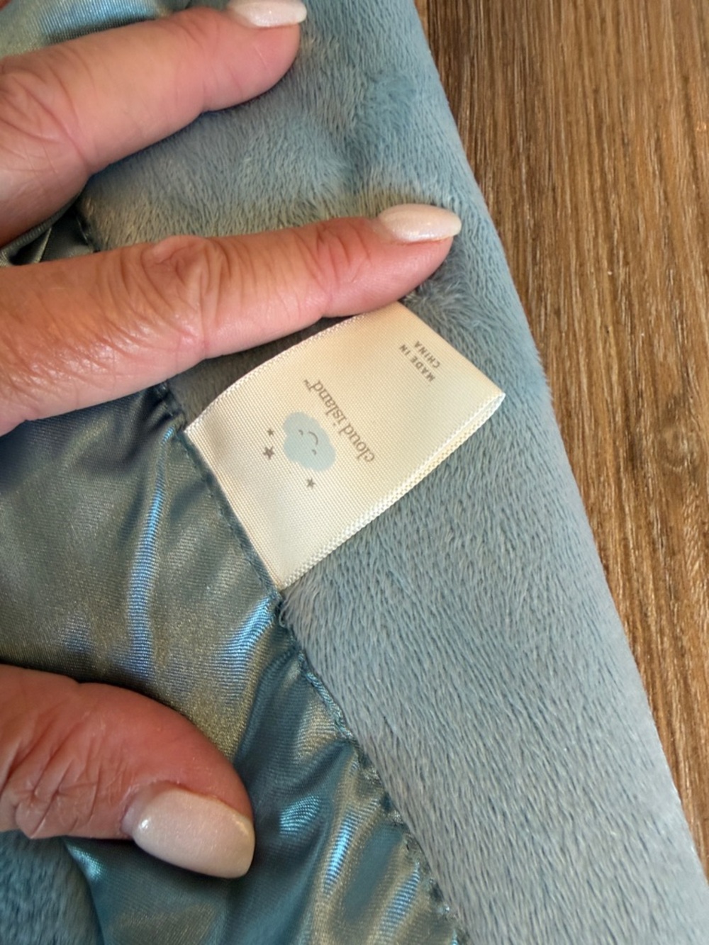 Cloud island Plush Baby Blanket with Satin Trim - Blue - teal - blue - Picture 2 of 9